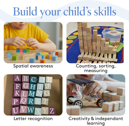DIY Wooden Cubes 3/4-inch, Pack of 100 Small Blank Wooden Blocks, Unfinished Wood Blocks for Crafts, STEM, Dice, and Building Blocks for Stacking, by Woodpeckers