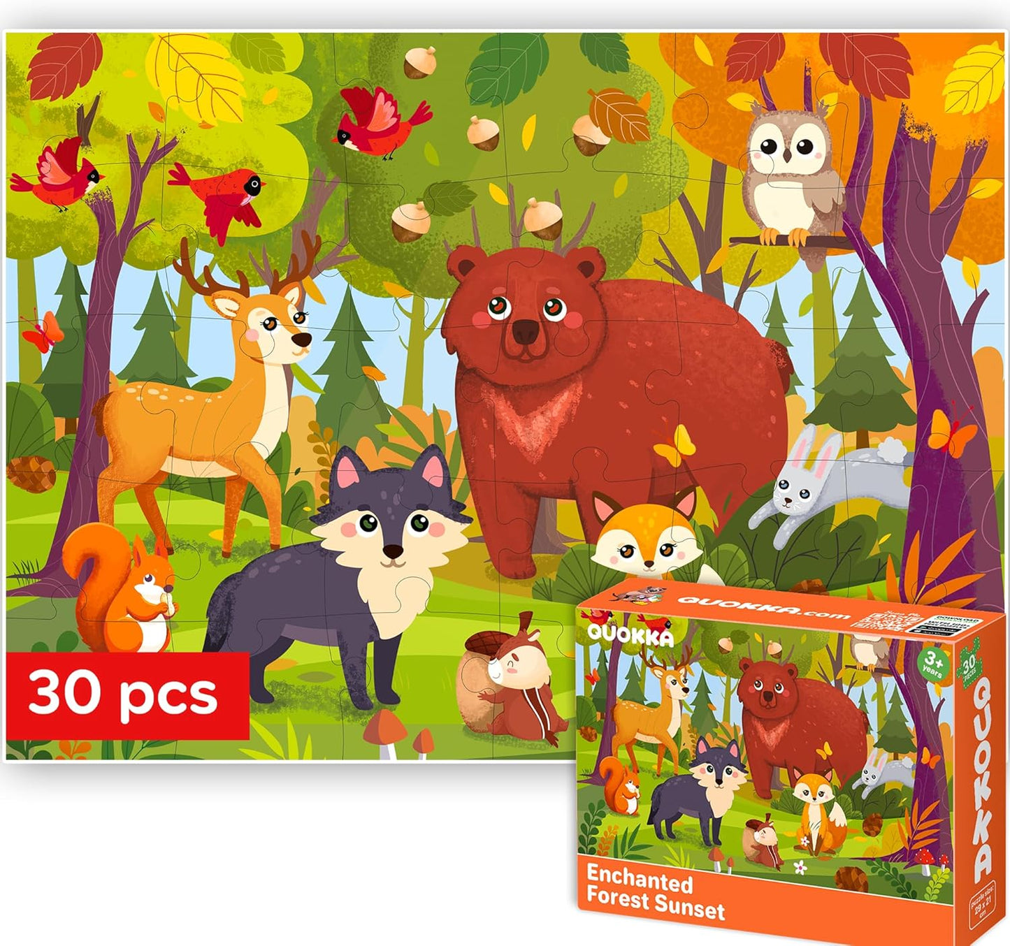QUOKKA Puzzles for Kids Ages 3-5 - 30 Pieces Puzzles for Toddlers 2-4 - Sea World Learning Jigsaw Puzzles for Kids 4-6 Years Old - Educational Toys for Boy and Girl