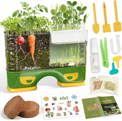 Root Viewer Science Kit for Kids – Grow Your Own Plant STEM Toy & Gardening Kit for Ages 6-12 – Educational Gift for Boys & Girls with Soil, Hydroponics, Journal & Stickers