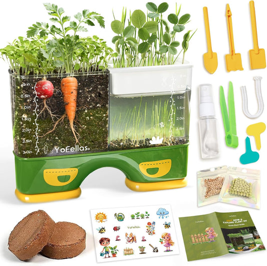 Root Viewer Science Kit for Kids – Grow Your Own Plant STEM Toy & Gardening Kit for Ages 6-12 – Educational Gift for Boys & Girls with Soil, Hydroponics, Journal & Stickers