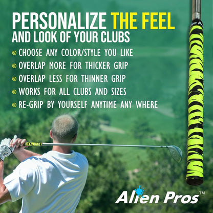 Alien Pros Golf Grip Wrapping Tapes - Innovative Golf Club Grip Solution - Enjoy a Fresh New Grip Feel in Less Than 1 Minute