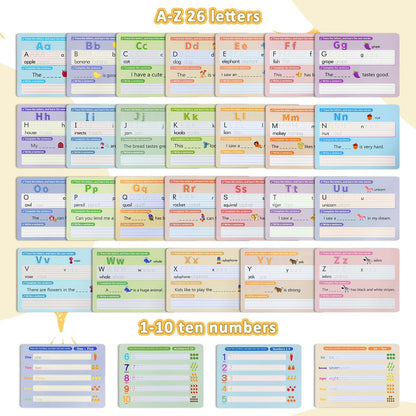 Alphabet & Number Practice Dry Erase Sheets A-Z Letters & Numbers 1-10 | Perfect for Preschool, Homeschool & Kindergarten