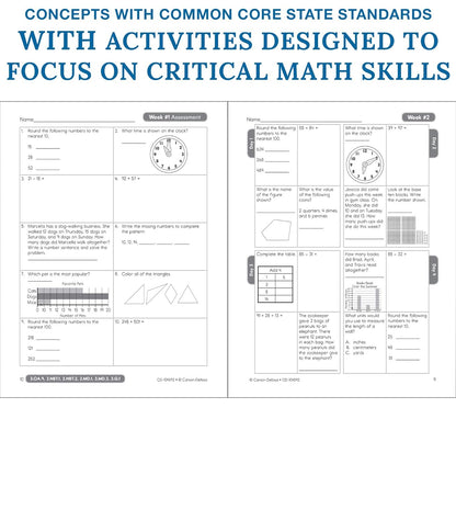 Carson Dellosa Common Core Math 4 Today 3rd Grade Workbooks, Telling Time, Fractions, Addition, Subtraction, Multiplication, Division, and More Mathematics Classroom or Homeschool Curriculum (Volume 6)