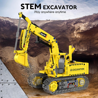aukfa Excavator Robot Building Toys for Boys, STEM Projects for Kids Ages 8-12, Remote & APP Control Stem Kits Learning Educational Building Kit Dinosaur Robot Toy Gifts for Boys Girls (555 Pieces)