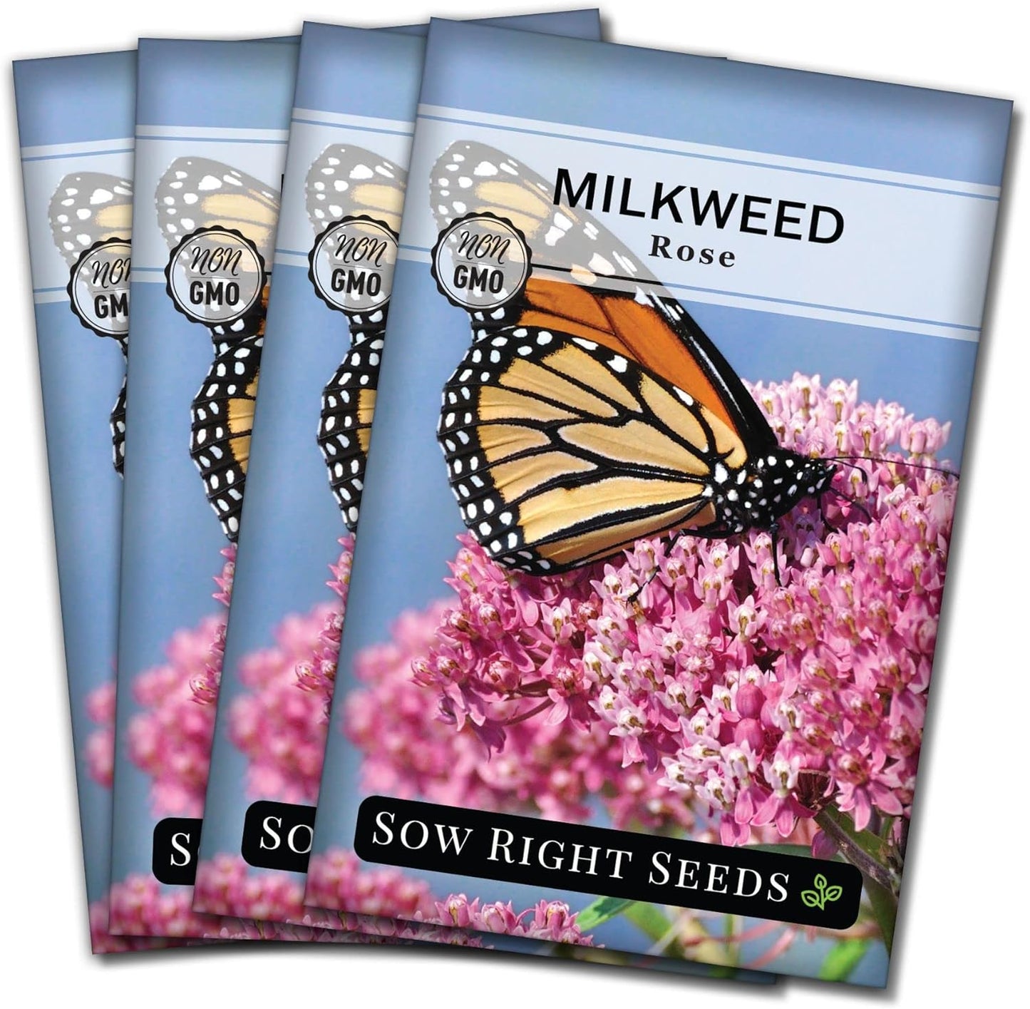 Sow Right Seeds - Rose Milkweed Seeds for Planting - Attract Monarch Butterflies to Your Garden - Non-GMO Heirloom Seeds, Instructions to Grow - Perennial Plant for Pollinators - Swamp Variety (4)