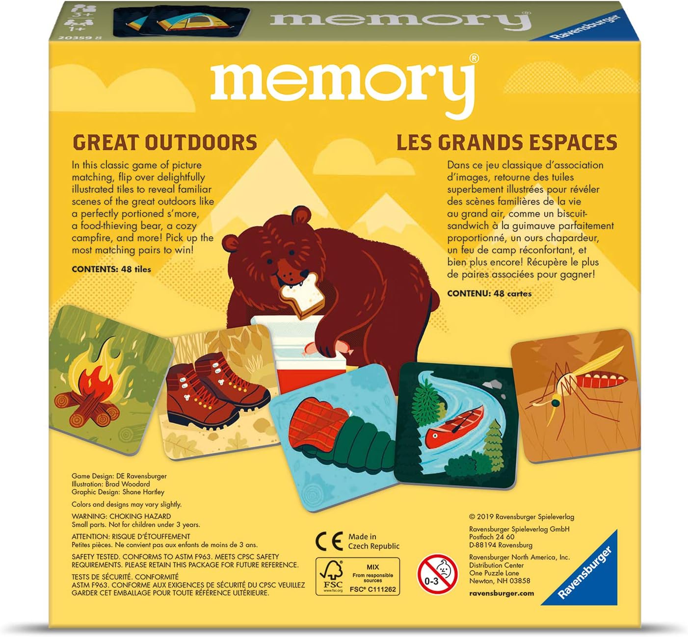 Ravensburger Great Outdoors Memory Game | Fun & Fast Camping Matching Game | Ideal for Boys & Girls, Ages 3 & Up | Builds Focus, Memory & Matching Skills - 20359