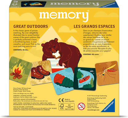 Ravensburger Great Outdoors Memory Game | Fun & Fast Camping Matching Game | Ideal for Boys & Girls, Ages 3 & Up | Builds Focus, Memory & Matching Skills - 20359