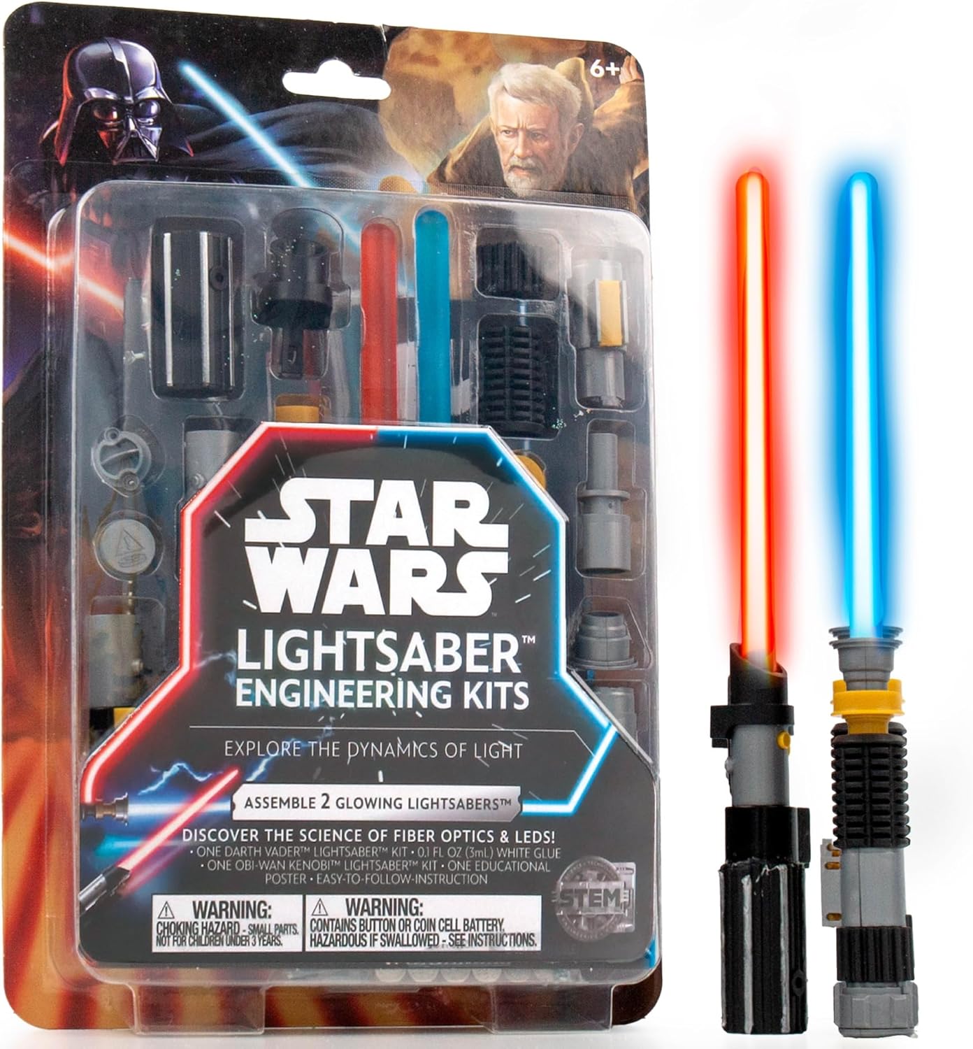 STAR WARS Glowing Crystals, Crystal Growing Kit with Light Up Display Stand, Grow 3 Colorful Crystals, Gift for 8 Year Old Boy, Merch, Toys for Boys Age 8-12