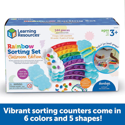 Learning Resources Rainbow Sorting Set , fine motor, sorting, patterning & addition skills, Toddler Educational Toys, sensory tray