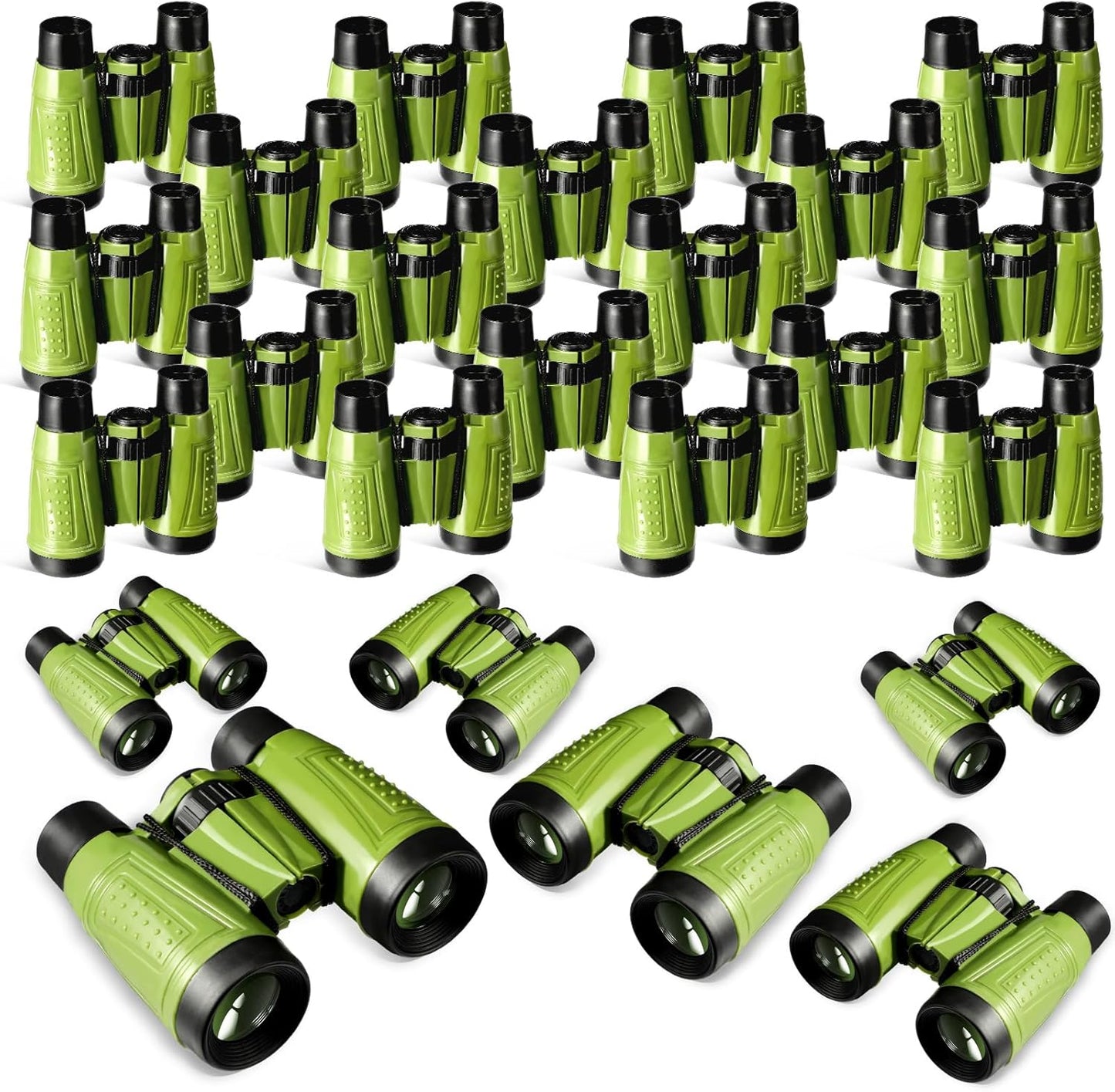 Libima 24 Pcs Binoculars Bulk Educational Compact Binoculars with Neck String Telescope for Learning Bird Watching Camping Hiking Travel Safaris Birthday Gifts(Green)