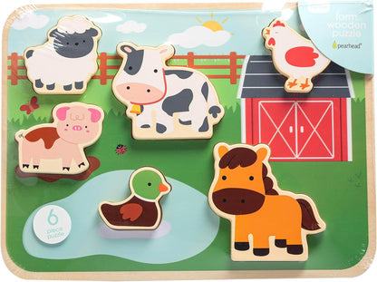 Pearhead Wooden Numbers Puzzle, 1–10 Counting Learning Toy for Toddlers, Montessori Educational Puzzle