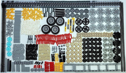 SEEMEY 855Pcs MOC Spare STEM Parts, Cars Gears Axles Wheels Connectors Building Block Accessories Pieces Sets, Chain Link Pins Connector Joints Bricks, Shock Absorber