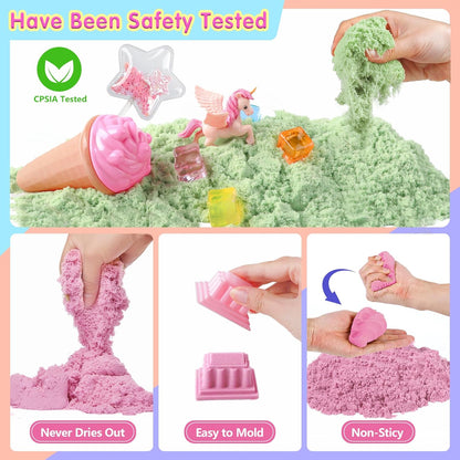 Aliex Farm Sensory Bin, Farm Sensory Kits Toy with 2.2lbs Play Sand, 31pcs Animals Trucks Creativity Magic Sand Box with Lid, Christmas Birthday Gift for Boys Kids Toddlers Ages 3 4 5 6 7 8