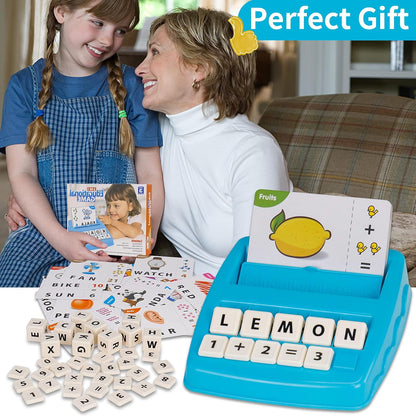 Matching Letter Games for Kids Ages 4-8,Learning & Education Toys for Preschool Boys Girls Spelling/Reading/Math Learning/Word Recognition,Birthday Gifts Educational Toys for Kindergarten Kids, Purple