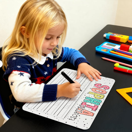Personalized Tracing Board | Custom Name Acrylic Handwriting Board | 5 Styles are Available, with A Dry-Erase Pen | Handwriting Practice Gift for Kids