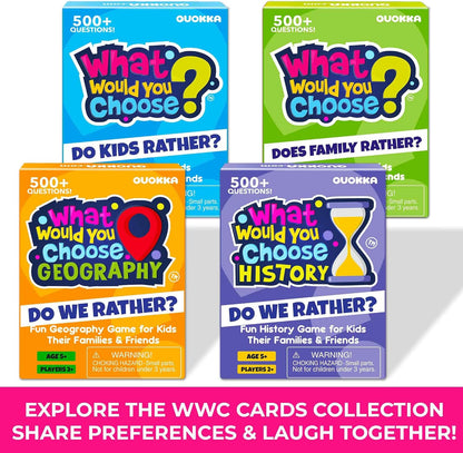 QUOKKA Board Games for Kids 8-12 – Family Games for Kids and Adults – What Would You Choose – 500+ Questions – Original Edition – Fun Card Game for Family Night