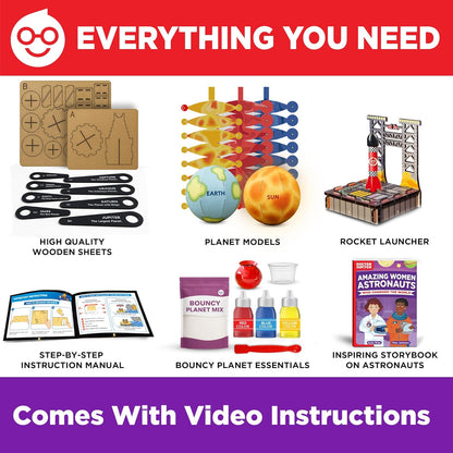 Doctor Jupiter Girls' First Astronaut Kit, Solar System Model STEM Project, Science Kit for Kids Age 5-7-8-10-12 Year Olds | Learning & Educational Space Toys