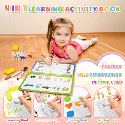 Fabeto Preschool Learning Activities, Letter Tracing Books for Kids Ages 3-5, Writing Practice for Toddler Busy Book, Montessori Educational Workbook for Kindergarten, Autism ABC Learn to Write Toy