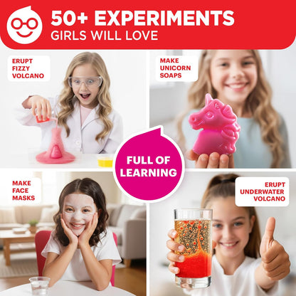 Doctor Jupiter Girls' Science Kit for Kids Ages 8-10-12-14 for 8,9,10+ Year Old Girls | Chemistry Set, STEM Toy Kit with 135+ Experiments | Learning & Educational Projects