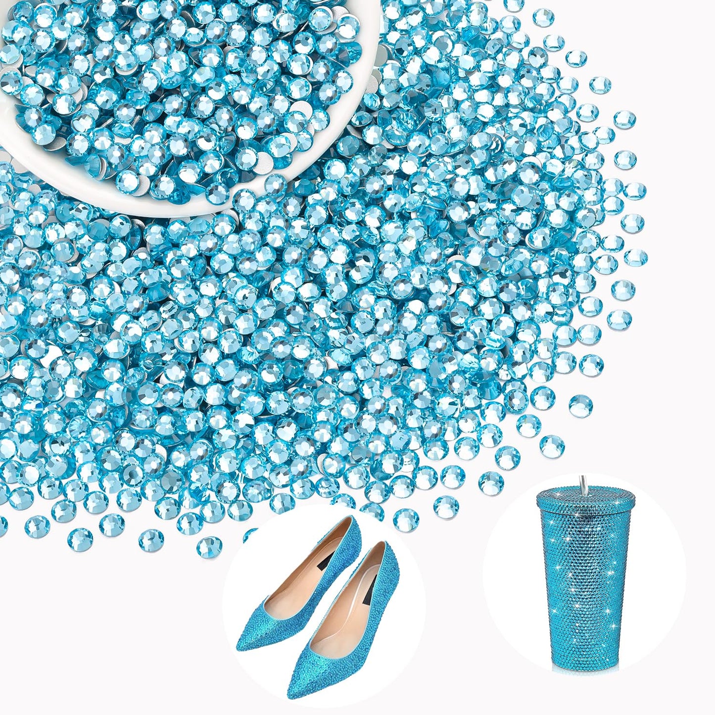 5000PCS SS6/2mm Glass Crystal Rhinestones (Clear), Bedazzling Flatback Rhinestones for Crafting DIY Crafts Nail Art Makeup Decoration, Gems Diamond Charms for Tumbler Shoes Clothing Mug
