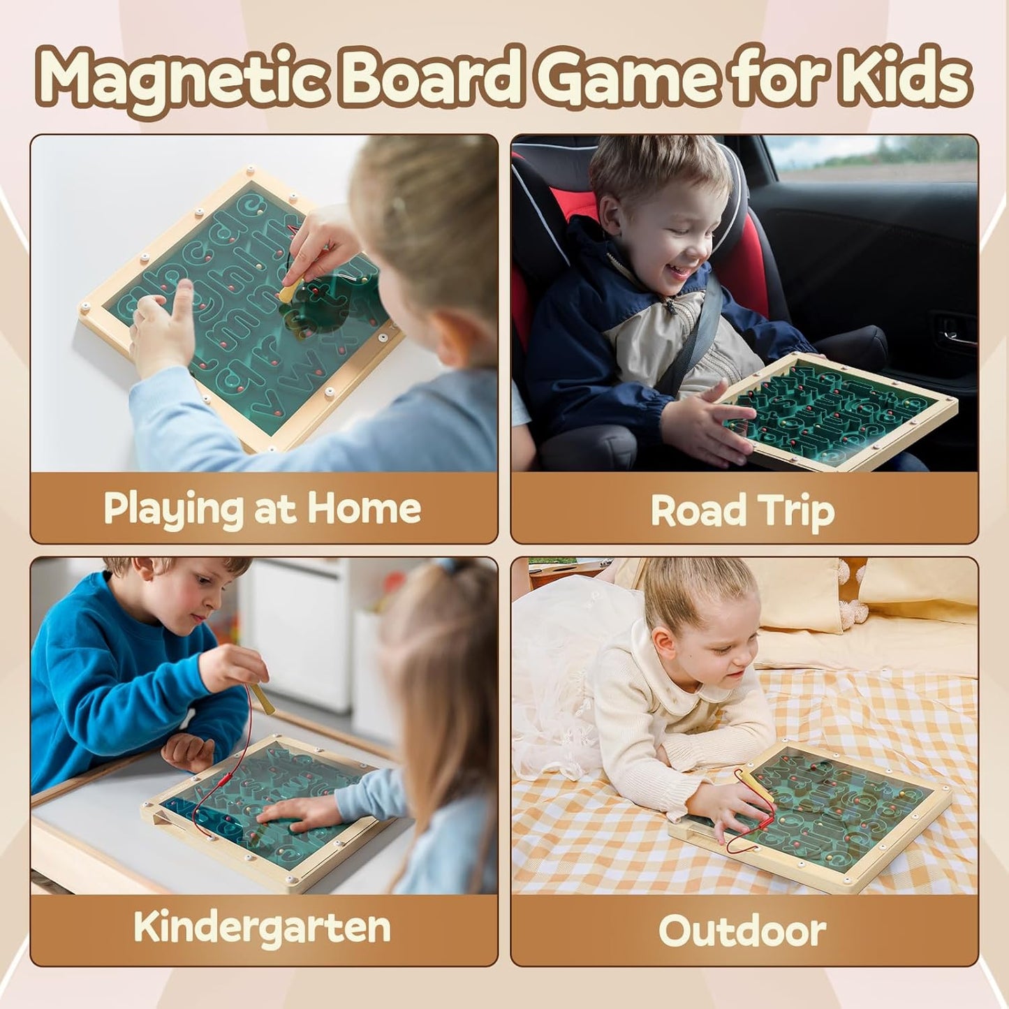 TOP BRIGHT Magnetic Letter Board - Alphabet Learning Montessori Toys, ABC Tracing Board with Magnetic Pen, Writing Practice for Toddlers, Learning Education Toys for 3 4 5 Years Old Preschool Kids