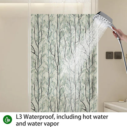 Leaf Pattern Window Tint with Installation Tools, Blackout Window Cover, Sun Blocking Window Tint for Home (Full Blackout Opaque, 17.7'' x 78.7'')