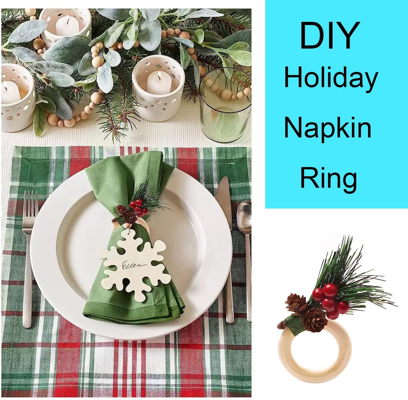 4 Inch Width Wooden Rings 10PCS for Macrame, Jewelry Making, and DIY Crafts, Unfinished Smooth Wood Rings, 2/5 Inch Diameter