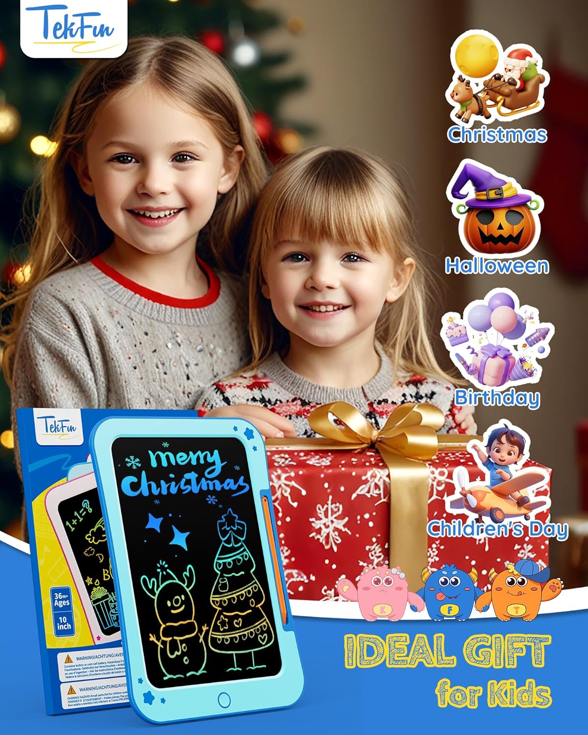 Birthday Gifts for Kids, 10inch LCD Writing Tablet Doodle Board, Mess Free Coloring Drawing Pad,Toddler Travel Toys, 3 4 5 6 7 8 Year Old Girl Birthday Gift, Christmas Easter Toys