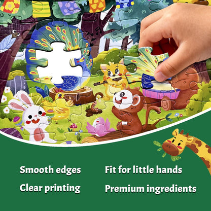 GIVEITALL Jigsaw Puzzles for Kids Ages 3-5 6-8 8-10 Year Old,Dog Planet Floor Puzzle 36 Pieces Enlightening Game Creative Gifts for Boys Girls (Dog)