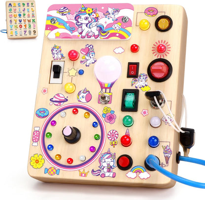 Konijiwa Busy Board - Montessori Toys for 1-3 Years Old Boys & Girls | Sensory Toys for Kids with Autism | Toddlers Learning Activity for Early Development (Busy Board v2)