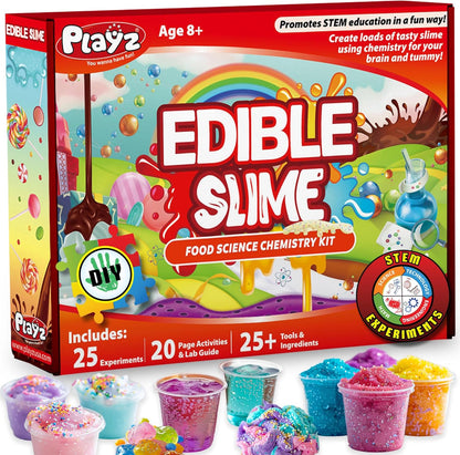 Playz Edible Candy Making Science Kit for Kids Ages 8-12 Years Old - Food Science Chemistry Kid Science Kit with 40 Experiments to Make Your Own Chocolates, Educational Science Kits for Boy & Girls
