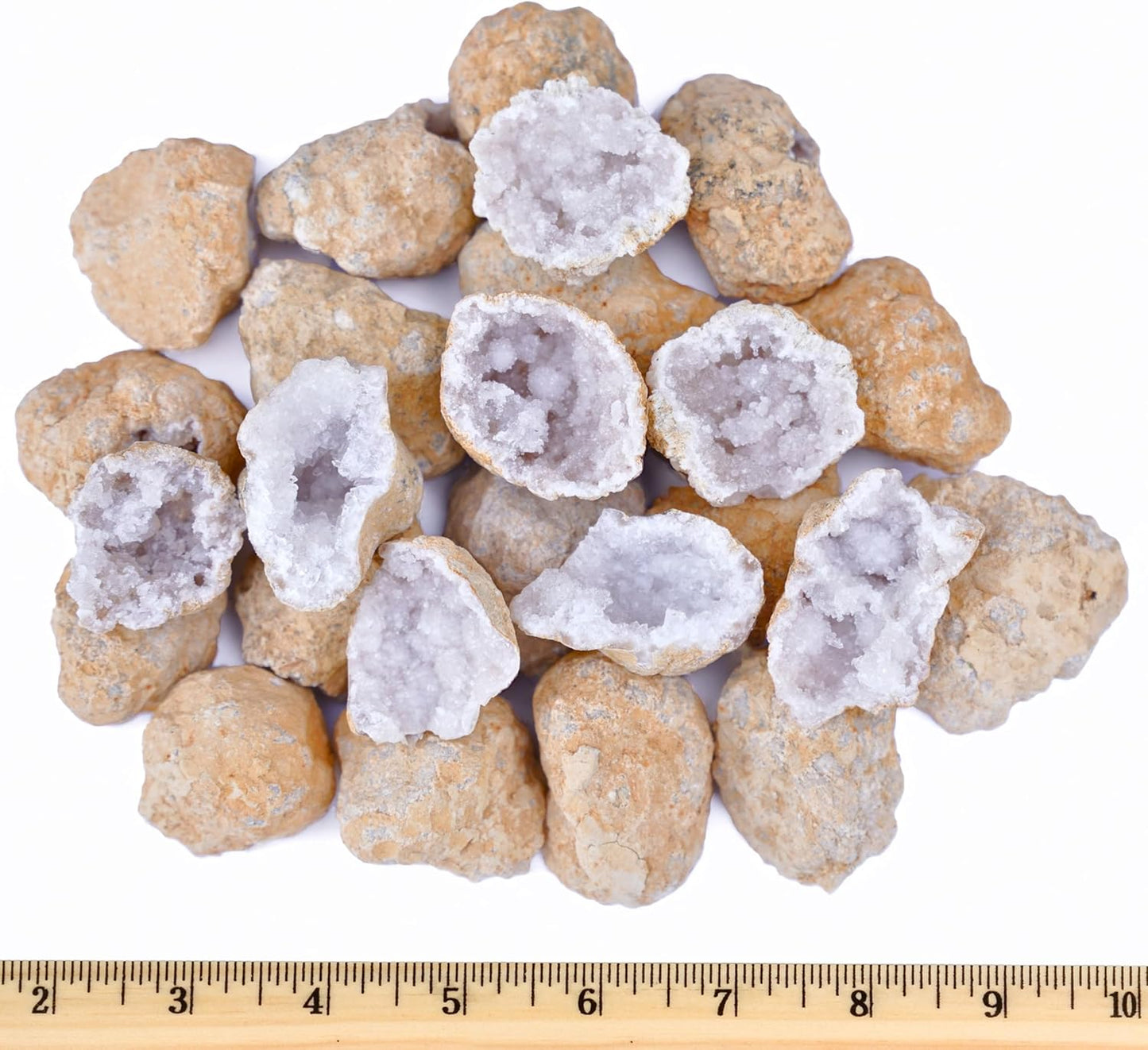 TruEnergy Jumbo Break Your Own Geodes – 2 Massive Natural Crystal Geodes 4.5 to 6.5 Inch, Easy Crack-Open Geology Specimens – Magnifying Glass & Geologist Guide – Gift Ready - [Jumbo]