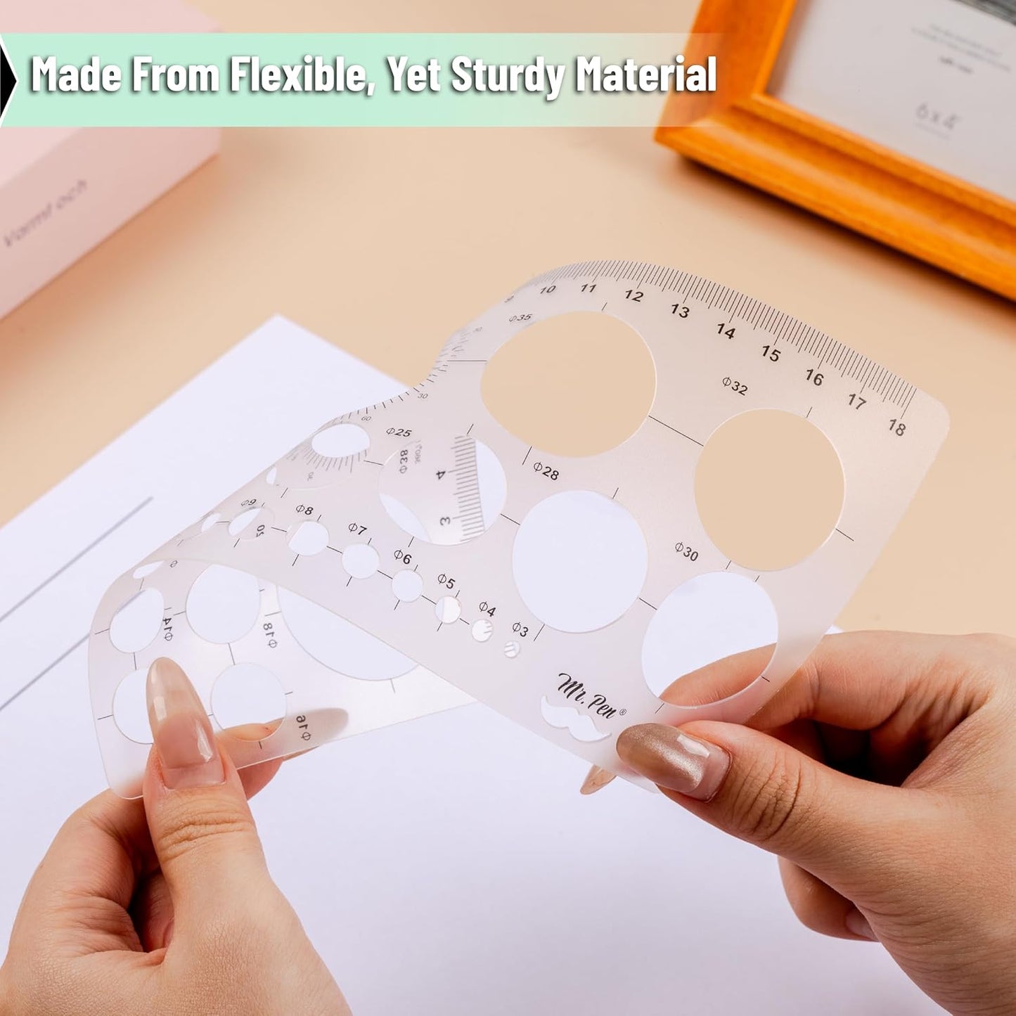 Mr. Pen Circle Templates - Large & Small Sizes, Circle Stencil & Ruler for Drafting & Drawing