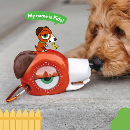 Handy Famm Roscoe the Dog 4-in-1 Kids Tape Measure with Adjustable Level Eye, Angle Finder & Eraser Ears – Montessori STEM Educational Toy for Children Ages 3+, Real Measuring Tool for Learning