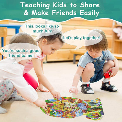Dinosaur Puzzles for Kids Ages 6-8 Years Old 295 Piece Jigsaw Puzzles Unique Animal Shape Floor Puzzle Ages 8-10 Learning Educational Toys Birthday Gift for Boys Girls Ages 10-12