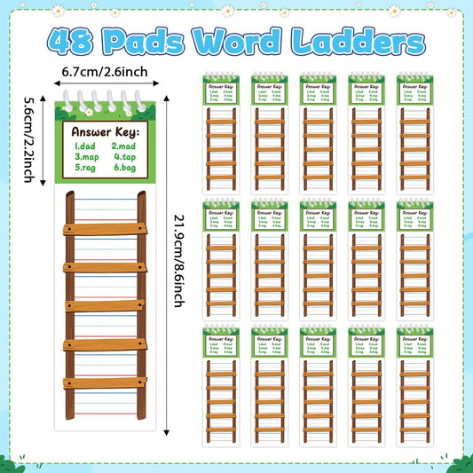 gisgfim 48 Word Ladders Flip Books Sight Words Flash Cards Kindergarten Reading and Spelling Games Phonics Games Flash Cards Preschool Learning Activities for Kindergarten Classroom