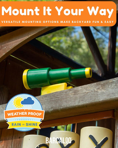 Barcaloo Kids Playset Telescope - Outdoor Backyard Playground Accessories for Kids, Pirate Telescope for Swingset, Jungle Gym, Treehouse, and Playset Accessories