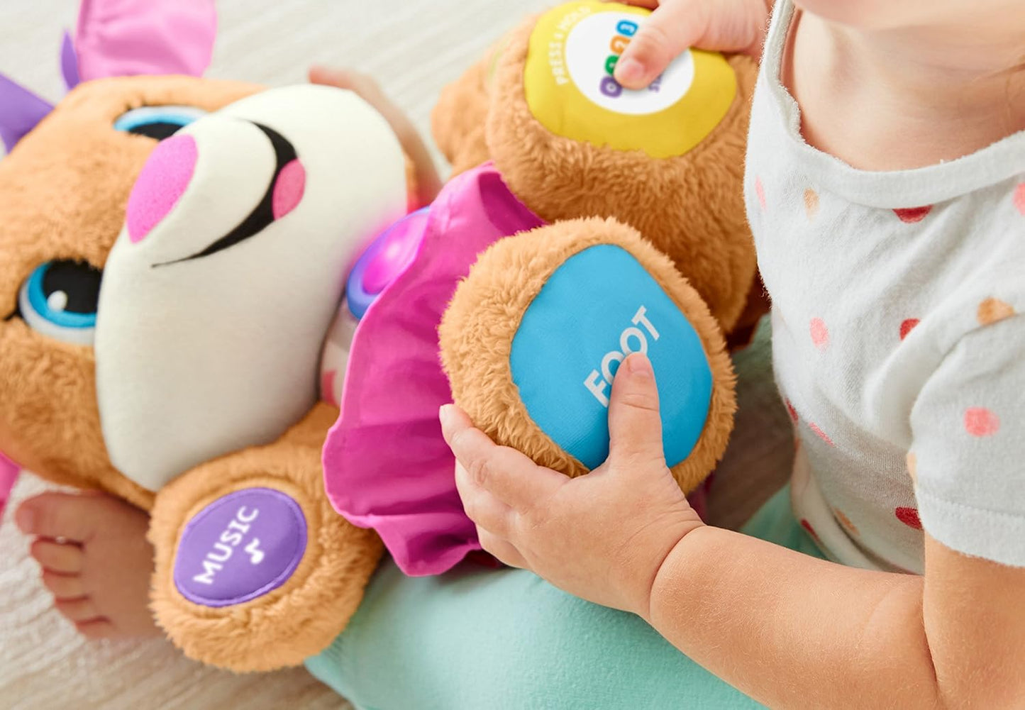 Fisher-Price Baby & Toddler Toy Laugh & Learn Smart Stages Sis Musical Plush with Lights & Phrases for Infants Ages 6+ Months