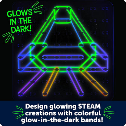 Learning Resources STEM Explorers Geo-Glow Art Kit - Glow in The Dark Toys, Kids Art Display, Homeschool, Fine Motor Skills, Critical Thinking for Kids