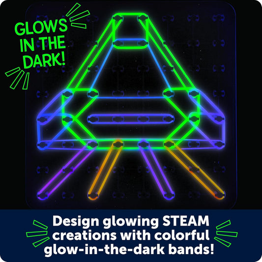Learning Resources STEM Explorers Geo-Glow Art Kit - Glow in The Dark Toys, Kids Art Display, Homeschool, Fine Motor Skills, Critical Thinking for Kids