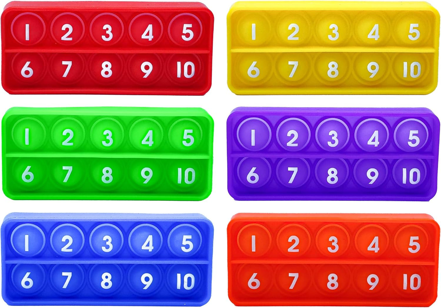 Ten Frame Pop Math Manipulatives - Set of 10 Silicone Fidget Toys for Kindergarten Classrooms - Engaging Educational Counting & Addition Toys for Kids 3 4 5 Years Old