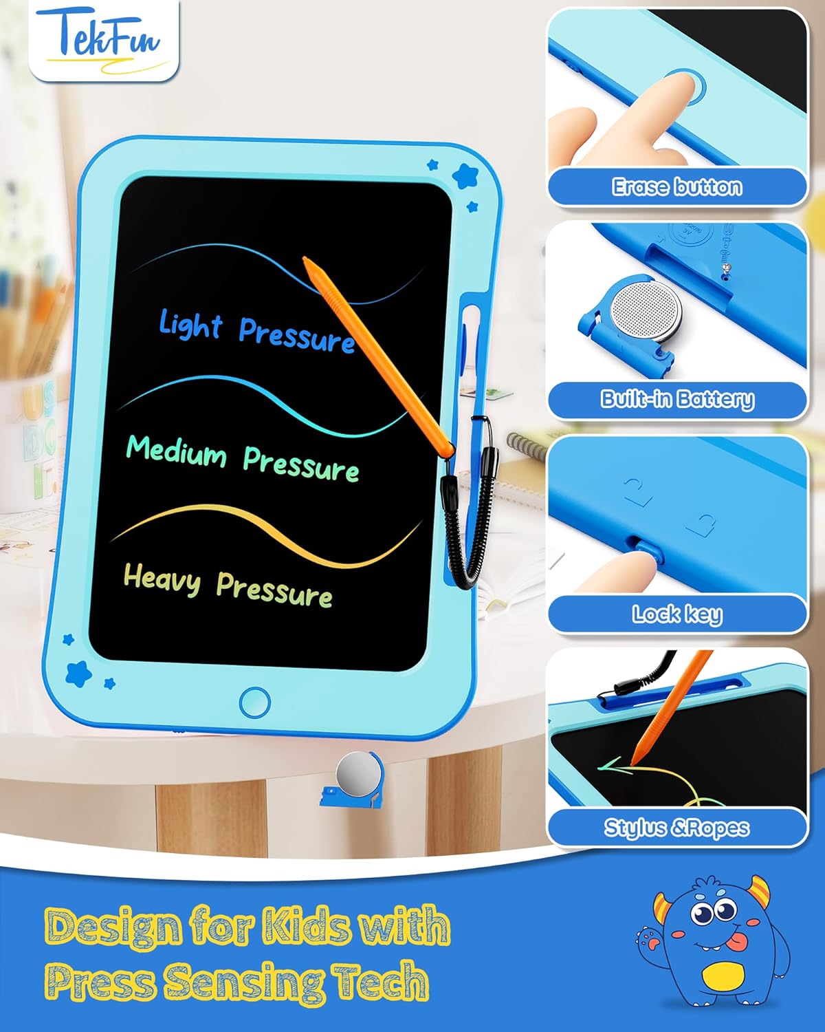 Birthday Gifts for Kids, 10inch LCD Writing Tablet Doodle Board, Mess Free Coloring Drawing Pad,Toddler Travel Toys, 3 4 5 6 7 8 Year Old Girl Birthday Gift, Christmas Easter Toys
