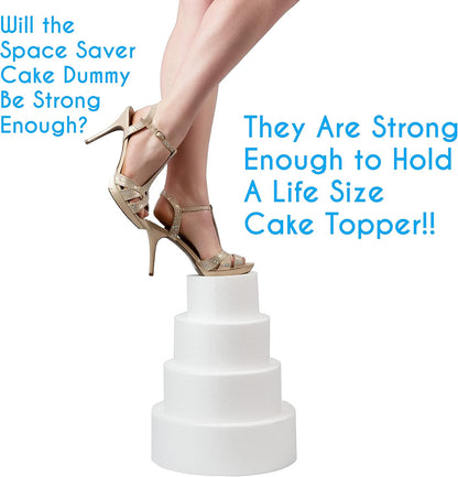 Silverlake 5-Tier Square Cake Dummy Set - Nesting 4" H x 4,6,8,10 & 12" W Blocks for Styrofoam Baking Display Projects