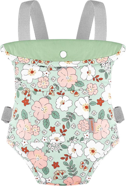 GAGAKU Baby Doll Carrier for Little Girls, Reborn Doll Accessories for Toddlers 3+ Years Old, Kids Toy Baby Dolls Sling Carrier - Pink - Moonflower