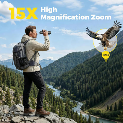 15x56 Monocular Telescope High Power Monoculars High Definition for Adults Kids with Smartphone Adapter&Tripod with BAK-4 Prism Stargazing Hunting, Wildlife Bird Watching, Travel Camping, Hiking