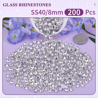5000PCS SS6/2mm Glass Crystal Rhinestones (Clear), Bedazzling Flatback Rhinestones for Crafting DIY Crafts Nail Art Makeup Decoration, Gems Diamond Charms for Tumbler Shoes Clothing Mug