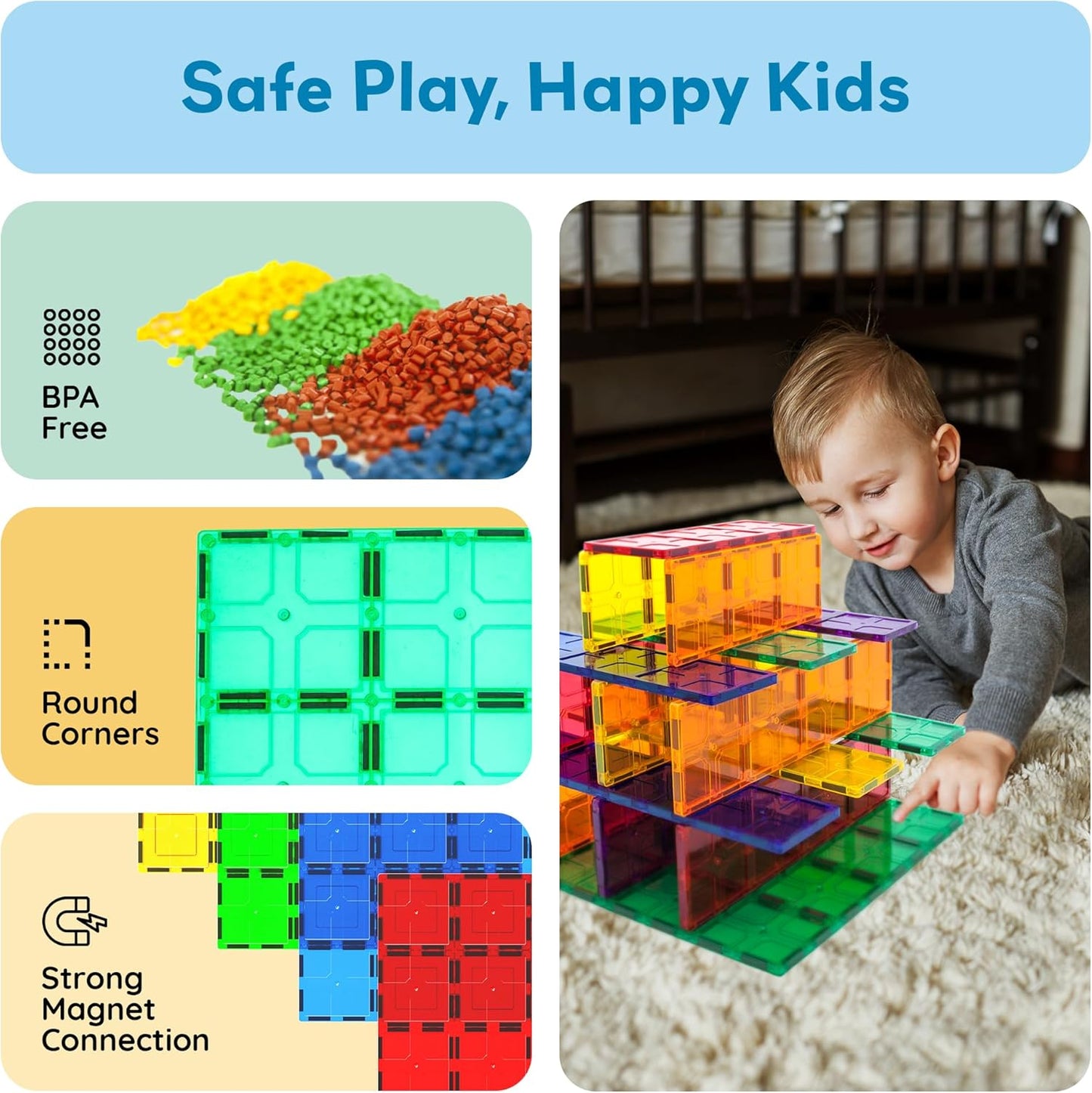 PicassoTiles 12pc Supersized Magnetic Building Tile Base Plate Jumbo XL Foundation Stabilizer Boards STEM Engineering Construction Kit for Kids Educational Learning Toy Magnet Blocks Stacking Set PT12