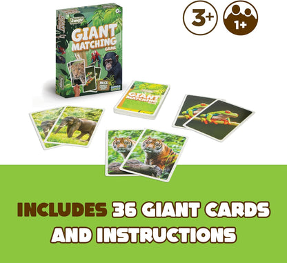 Giant Matching Game Baby Animals - Summer Toys - Game Night - Travel Games - Memory, Learning Game - Jumbo Playing Cards - Card Game for Kids and Adults -Ages 3+