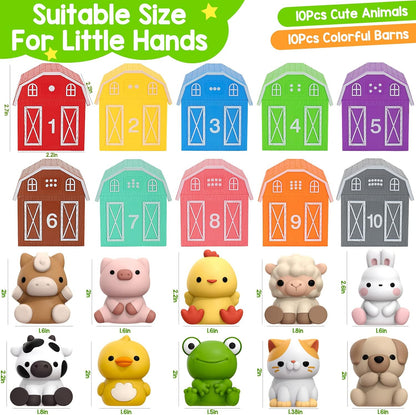 Learning Toys for 1,2,3 Year Old, 20 Pcs Safari Animals Toy, Counting Skill, Color Matching, Montessori Toys, Christmas Birthday Easter Educational Gift for Baby Toddler Boys Girls Age 12-18 Months