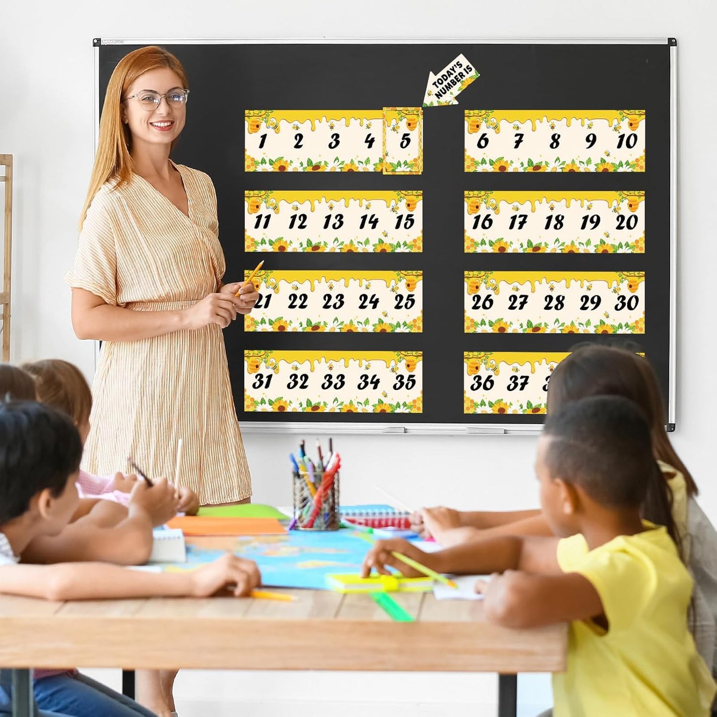 Number Line for Classroom Wall (-20 to +120) Boho Heart Shape Number Bulletin Board for Students Math Learning Boho Bulletin Border Decor Numbers Boarder Strips for Home School